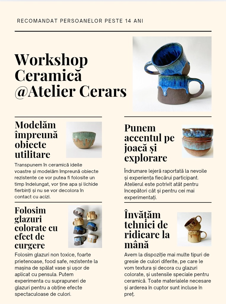 Workshop de ceramică - pentru  grupuri mici 